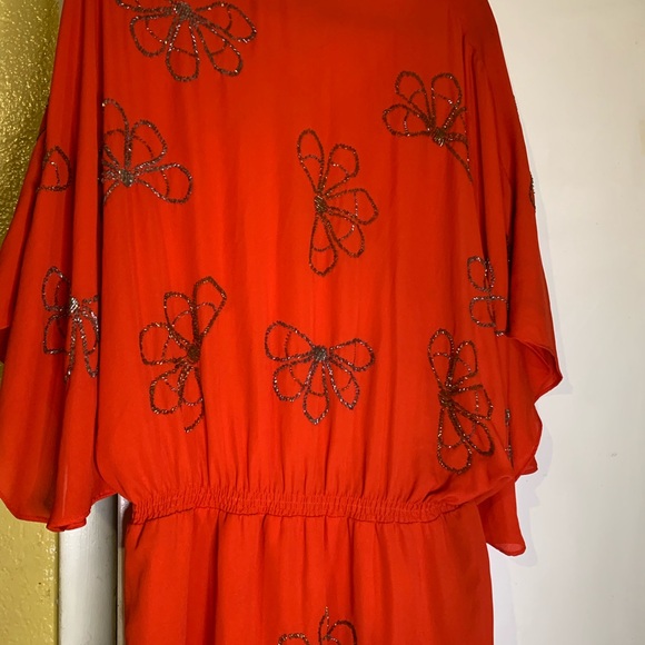 Red Dress with Embellished Design - Picture 8 of 8